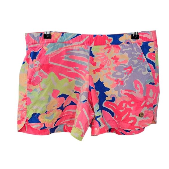 Lilly Pulitzer Oceanview Pull On Board Shorts, Colourful, Cotton, Size Small - Picture 1 of 9